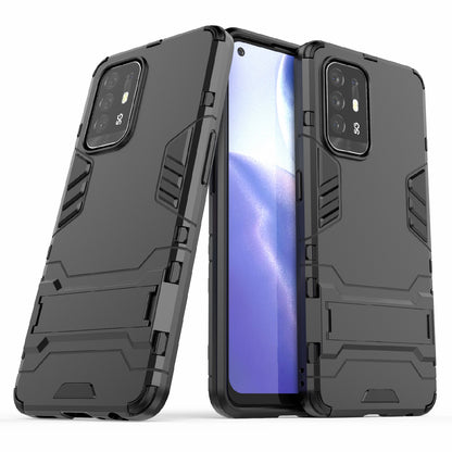 2 in 1 Design PC + TPU Hybrid Phone Cover Protector with Kickstand for Oppo Reno5 Z 5G