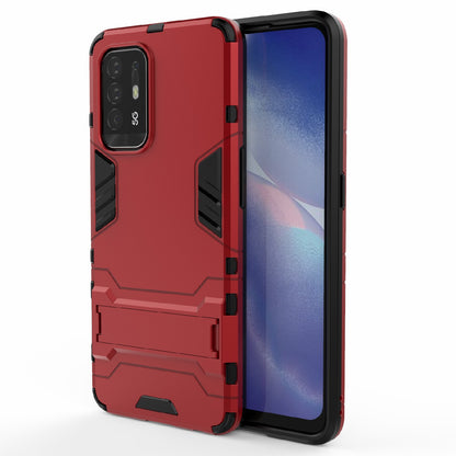 2 in 1 Design PC + TPU Hybrid Phone Cover Protector with Kickstand for Oppo Reno5 Z 5G