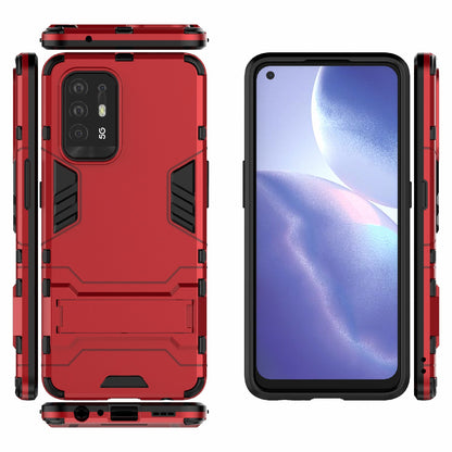 2 in 1 Design PC + TPU Hybrid Phone Cover Protector with Kickstand for Oppo Reno5 Z 5G