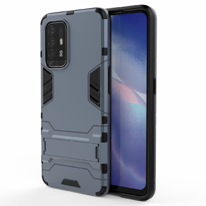 2 in 1 Design PC + TPU Hybrid Phone Cover Protector with Kickstand for Oppo Reno5 Z 5G