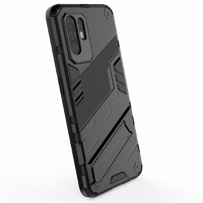 Foldable Kickstand Design PC + TPU Hybrid Phone Protection Case Cover for Oppo Reno5 Z 5G