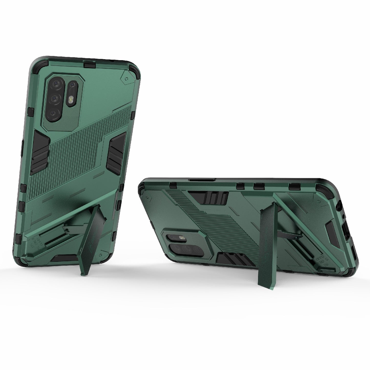 Foldable Kickstand Design PC + TPU Hybrid Phone Protection Case Cover for Oppo Reno5 Z 5G