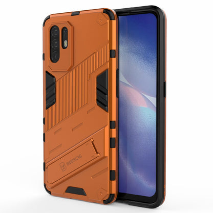 Foldable Kickstand Design PC + TPU Hybrid Phone Protection Case Cover for Oppo Reno5 Z 5G