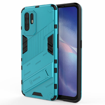 Foldable Kickstand Design PC + TPU Hybrid Phone Protection Case Cover for Oppo Reno5 Z 5G