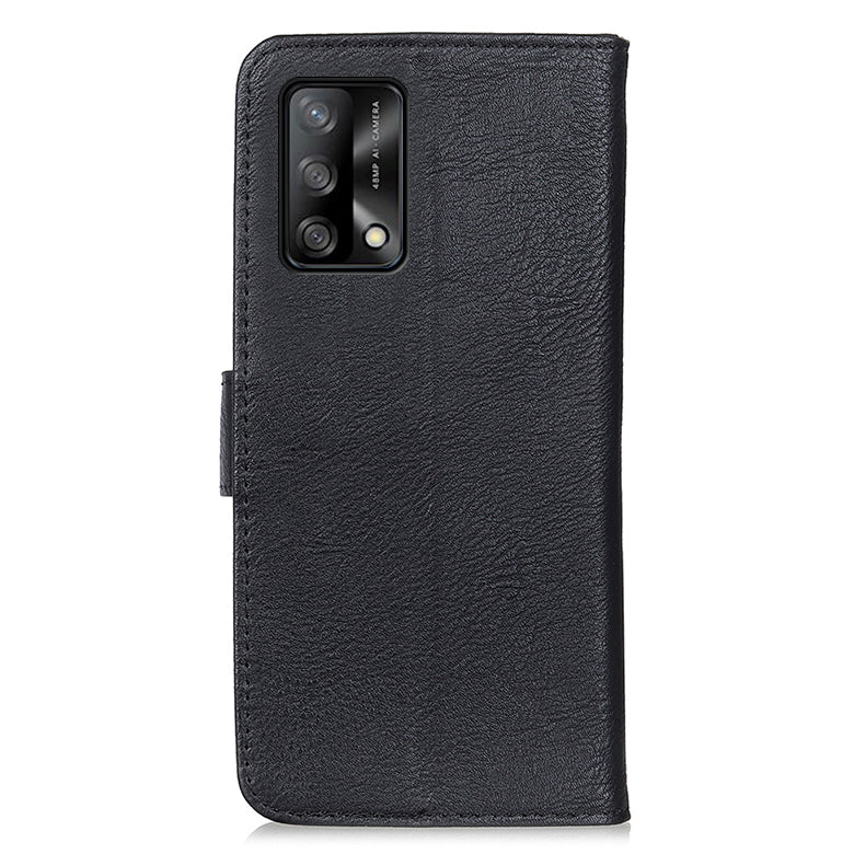 KHAZNEH Leather Protector Case Wallet Stand Phone Cover for Oppo F19 / A74 4G