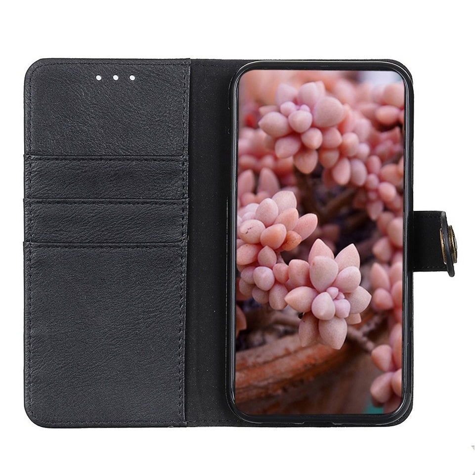 KHAZNEH Leather Protector Case Wallet Stand Phone Cover for Oppo F19 / A74 4G