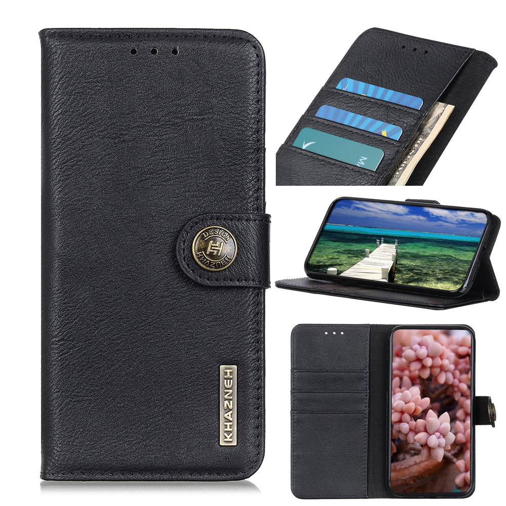 KHAZNEH Leather Protector Case Wallet Stand Phone Cover for Oppo F19 / A74 4G