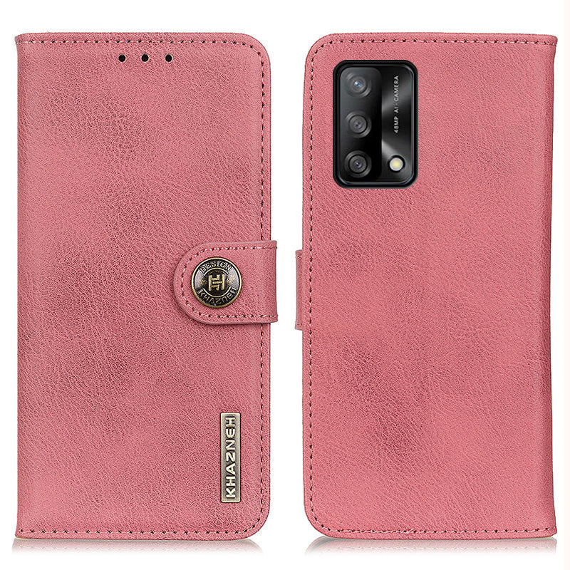 KHAZNEH Leather Protector Case Wallet Stand Phone Cover for Oppo F19 / A74 4G