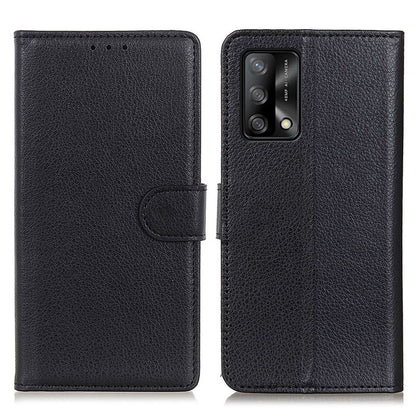 Litchi Texture Leather Wallet Stand Flip Case for Oppo F19 / Oppo A74 4G