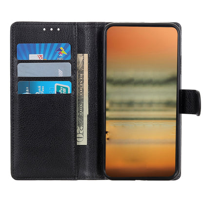 Litchi Texture Leather Wallet Stand Flip Case for Oppo F19 / Oppo A74 4G