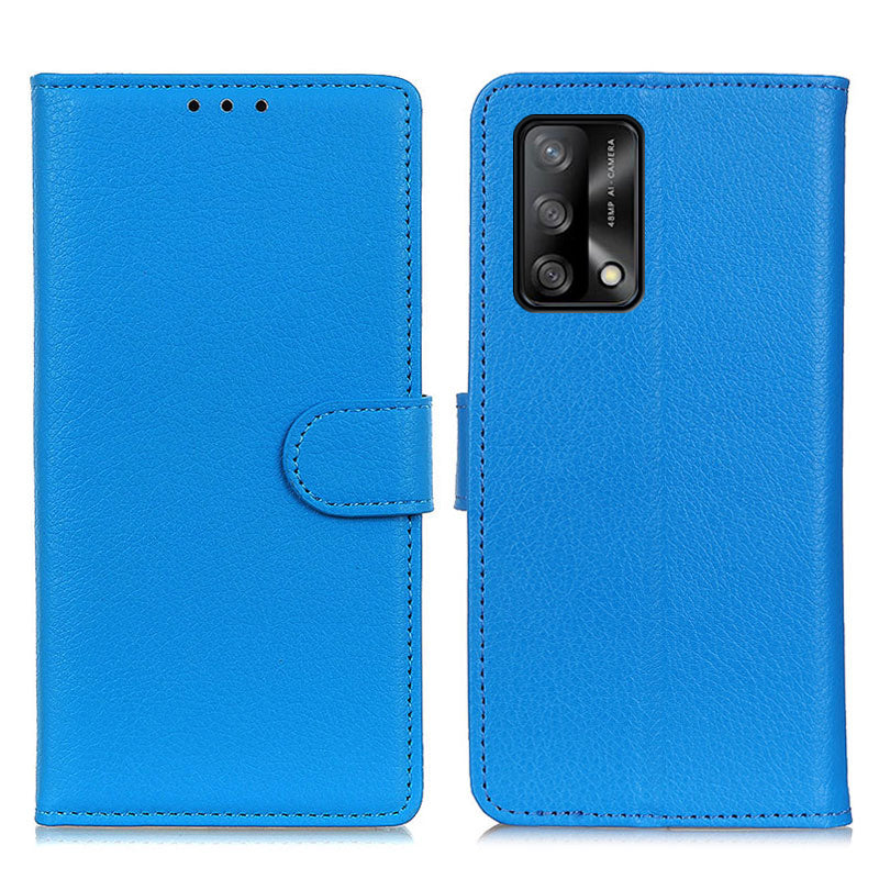 Litchi Texture Leather Wallet Stand Flip Case for Oppo F19 / Oppo A74 4G