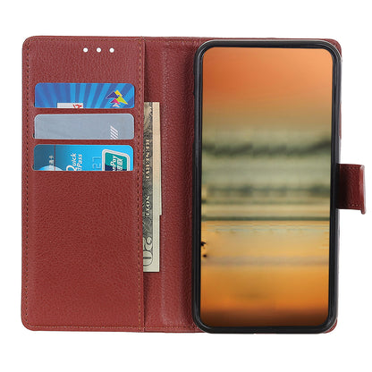 Litchi Texture Leather Wallet Stand Flip Case for Oppo F19 / Oppo A74 4G