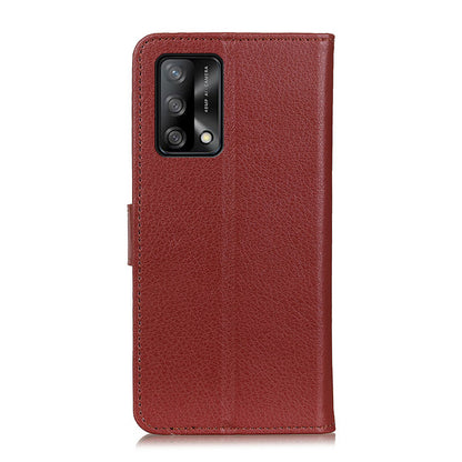 Litchi Texture Leather Wallet Stand Flip Case for Oppo F19 / Oppo A74 4G