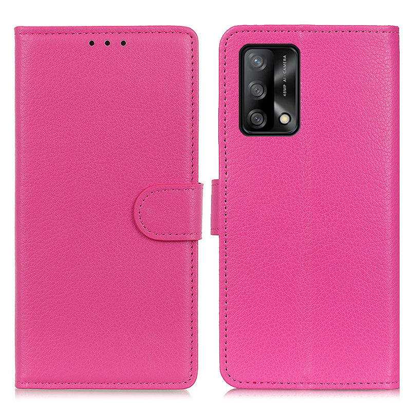 Litchi Texture Leather Wallet Stand Flip Case for Oppo F19 / Oppo A74 4G