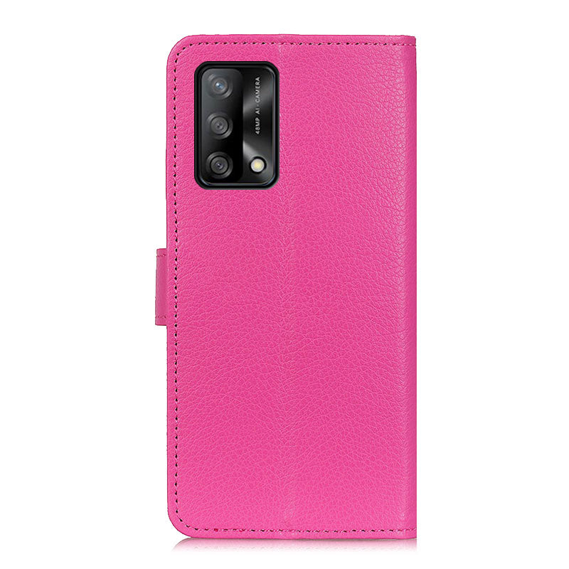 Litchi Texture Leather Wallet Stand Flip Case for Oppo F19 / Oppo A74 4G