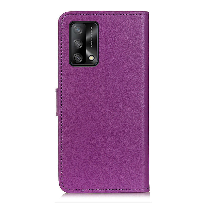 Litchi Texture Leather Wallet Stand Flip Case for Oppo F19 / Oppo A74 4G