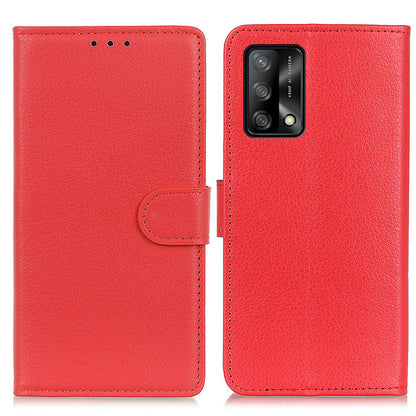 Litchi Texture Leather Wallet Stand Flip Case for Oppo F19 / Oppo A74 4G