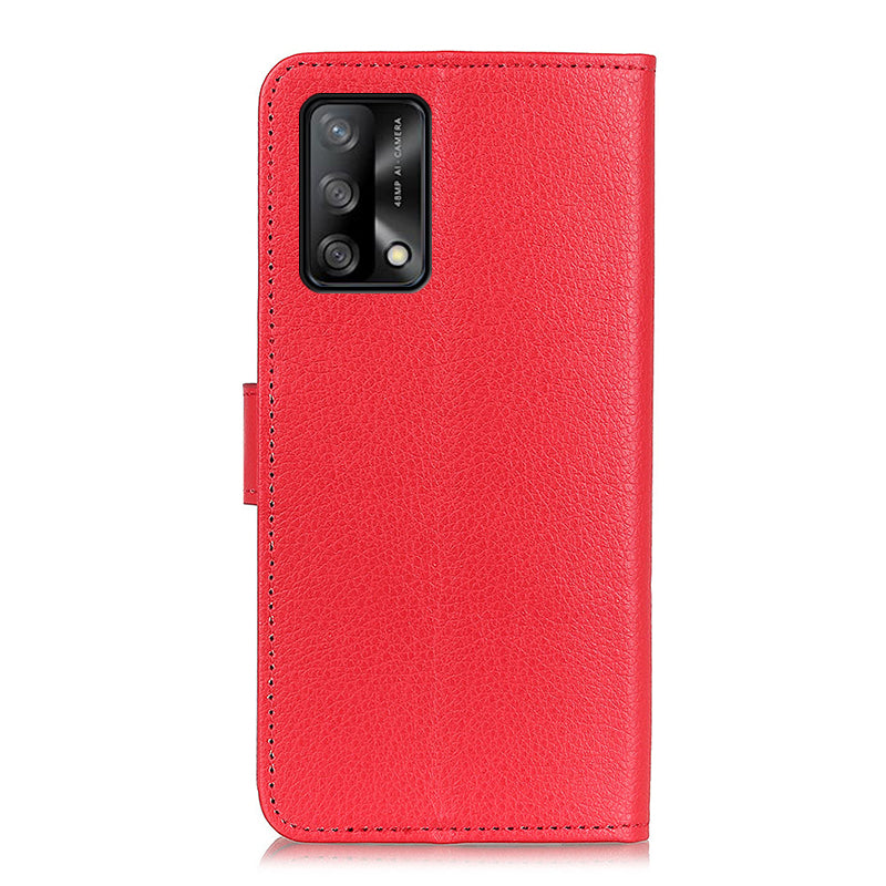 Litchi Texture Leather Wallet Stand Flip Case for Oppo F19 / Oppo A74 4G