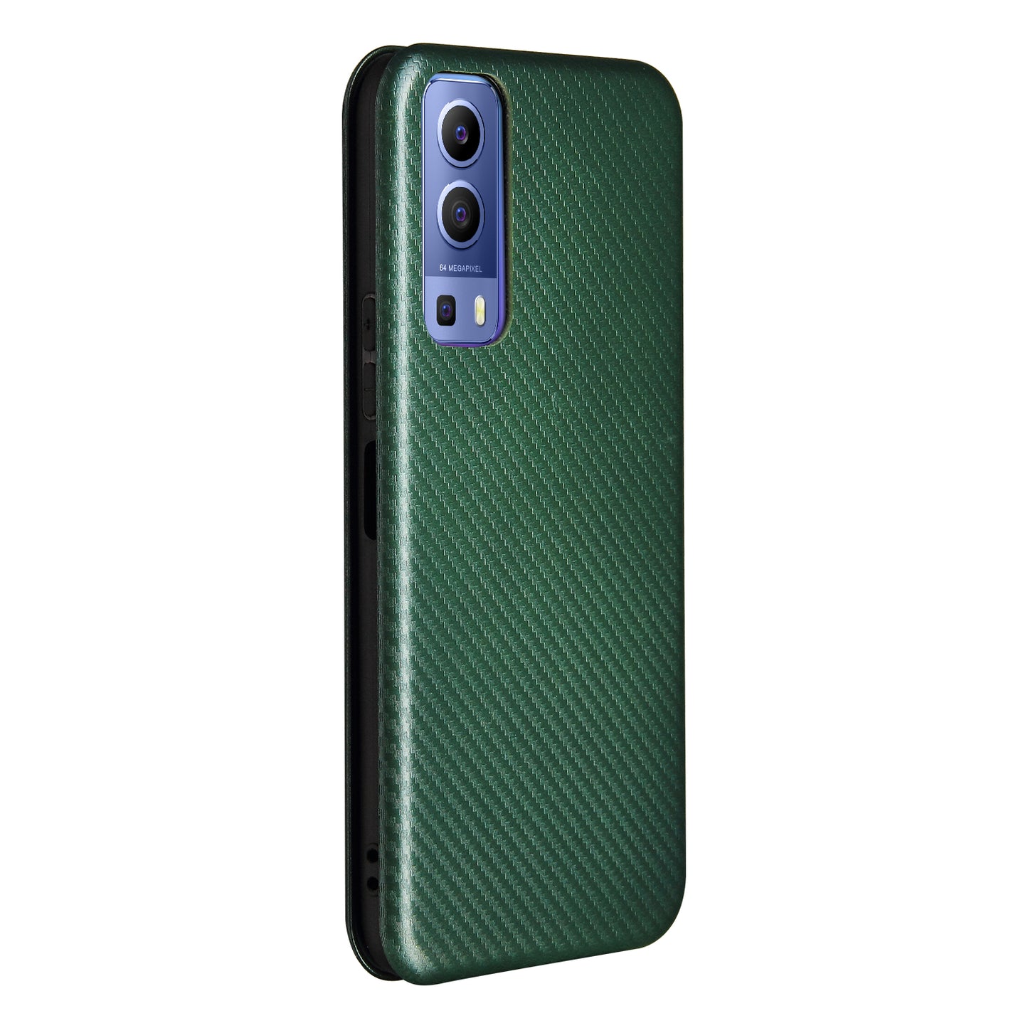 Carbon Fiber Texture Auto-absorbed Leather Mobile Phone Case for vivo Y72 5G/iQOO Z3 5G