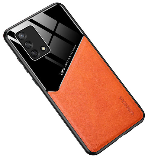 Precise Cut-Out Leather Coated Hybrid Case with Metal Sheet Inside for Oppo A74 4G