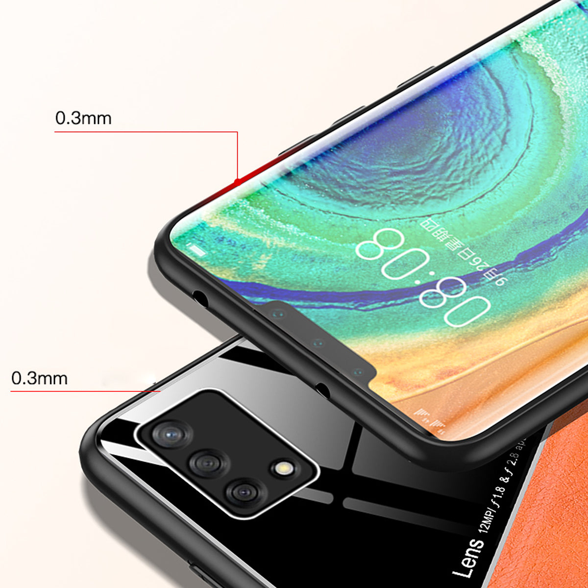 Precise Cut-Out Leather Coated Hybrid Case with Metal Sheet Inside for Oppo A74 4G