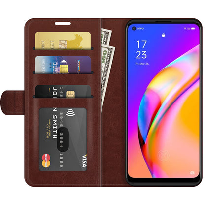 Wallet Case Design Retro Style Crazy Horse Texture Leather for Oppo A94 5G