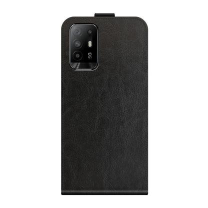 Crazy Horse Leather Protector Case Vertical Flip Phone Cover with Card Slot for Oppo A94 5G