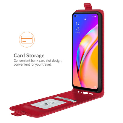 Crazy Horse Leather Protector Case Vertical Flip Phone Cover with Card Slot for Oppo A94 5G