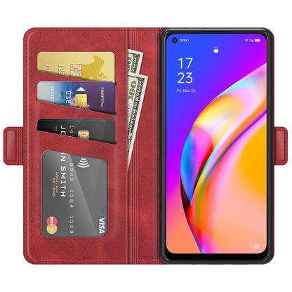 PU Leather Wallet Stand Double Clasp Magnetic Closure Phone Case Shell for Oppo A94 5G