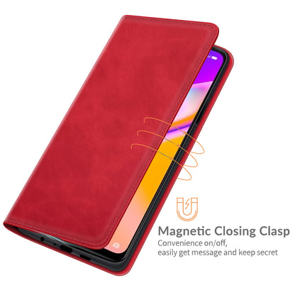 Skin-touch Leather Cover Auto-Absorbed Protective Case with Wallet Stand for Oppo A94 5G