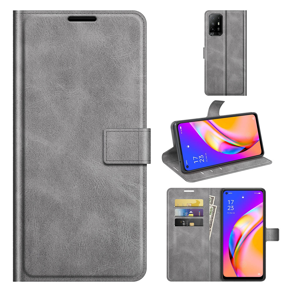 Magnetic Clasp Shockproof Phone Case Wallet Stand Flip Leather Cover for Oppo A94 5G