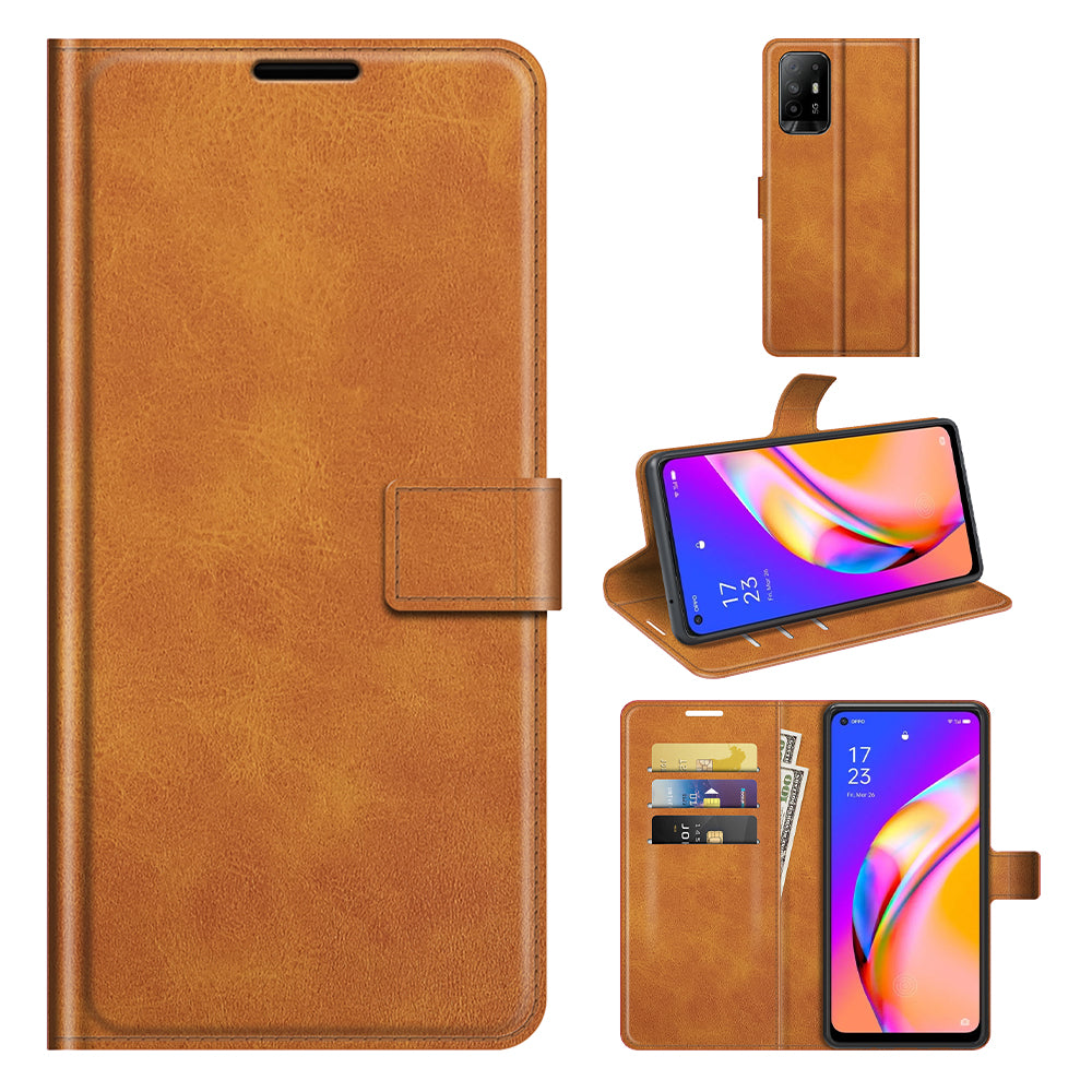 Magnetic Clasp Shockproof Phone Case Wallet Stand Flip Leather Cover for Oppo A94 5G