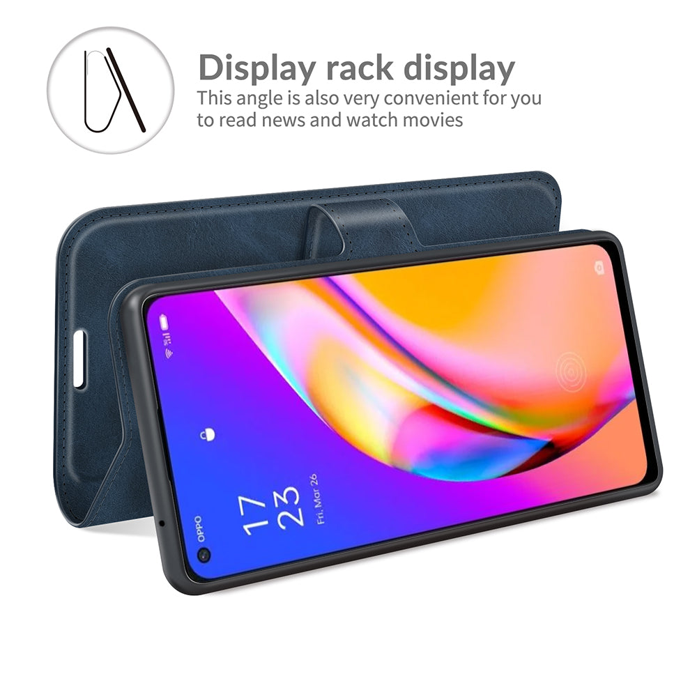 Magnetic Clasp Shockproof Phone Case Wallet Stand Flip Leather Cover for Oppo A94 5G