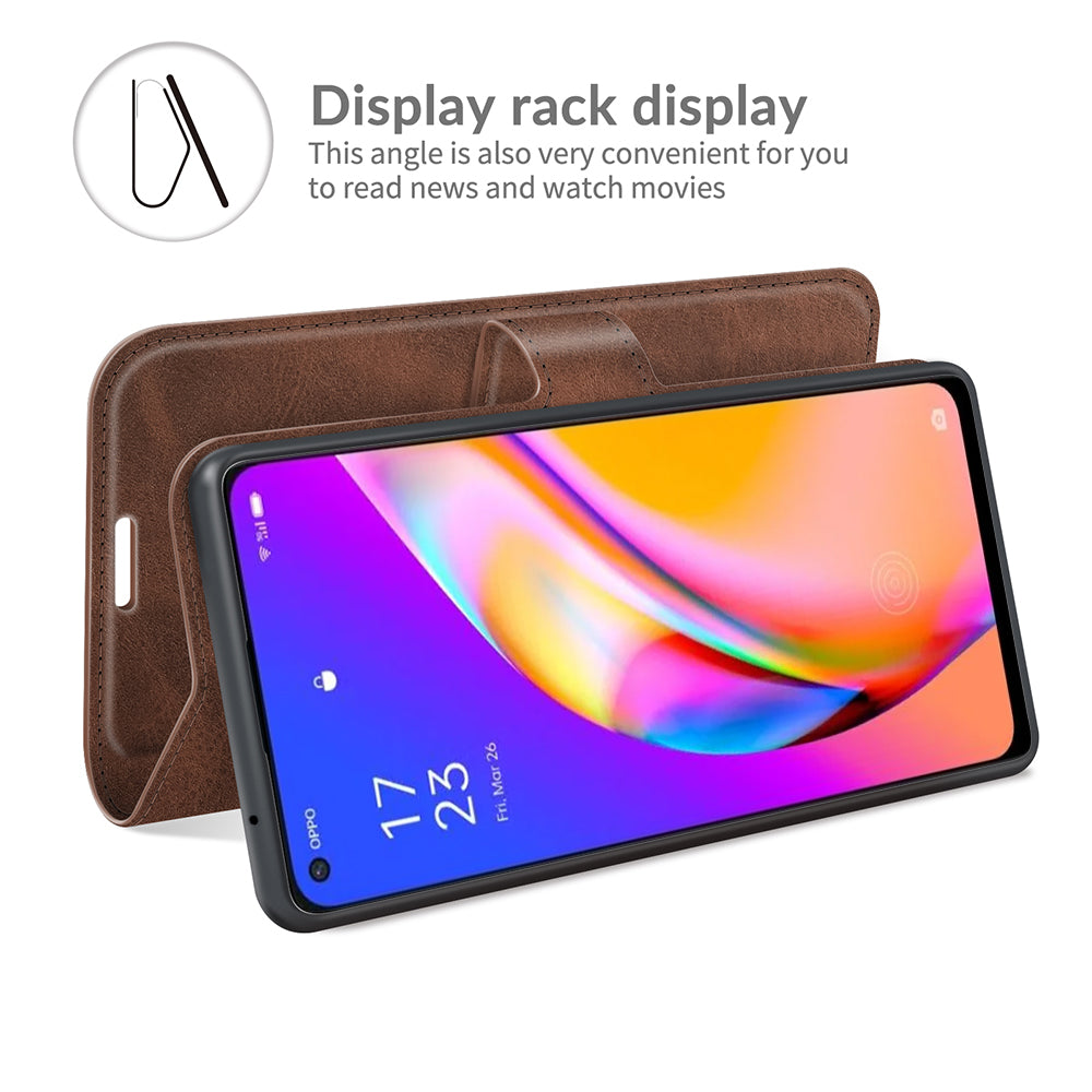 Magnetic Clasp Shockproof Phone Case Wallet Stand Flip Leather Cover for Oppo A94 5G