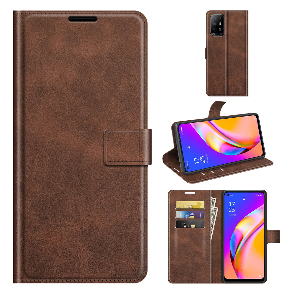 Magnetic Clasp Shockproof Phone Case Wallet Stand Flip Leather Cover for Oppo A94 5G