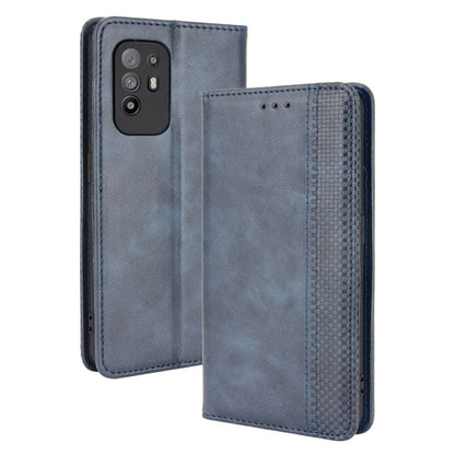 Vintage Style Magnetic Attraction Wallet Stand Phone Case Cover for Oppo A94 5G/Reno5 Z/F19 Pro+ 5G