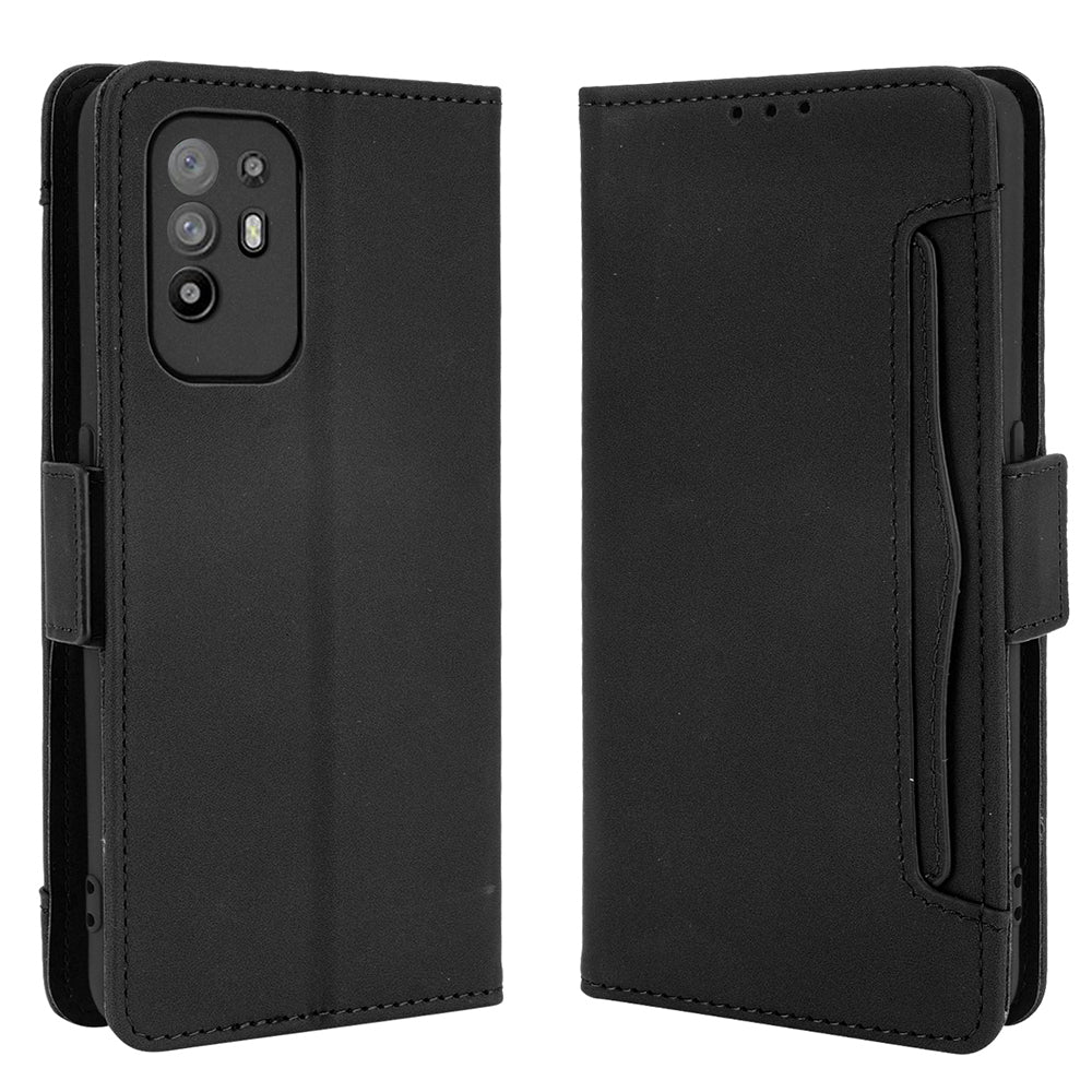 Leather Phone Wallet Design Stand Feature Protective Cover Case with Multiple Card Slots for Oppo A94 5G/Reno5 Z/F19 Pro+ 5G