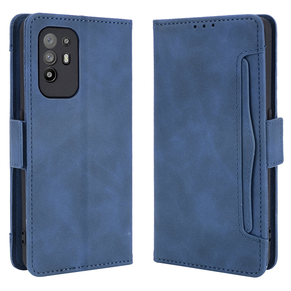 Leather Phone Wallet Design Stand Feature Protective Cover Case with Multiple Card Slots for Oppo A94 5G/Reno5 Z/F19 Pro+ 5G