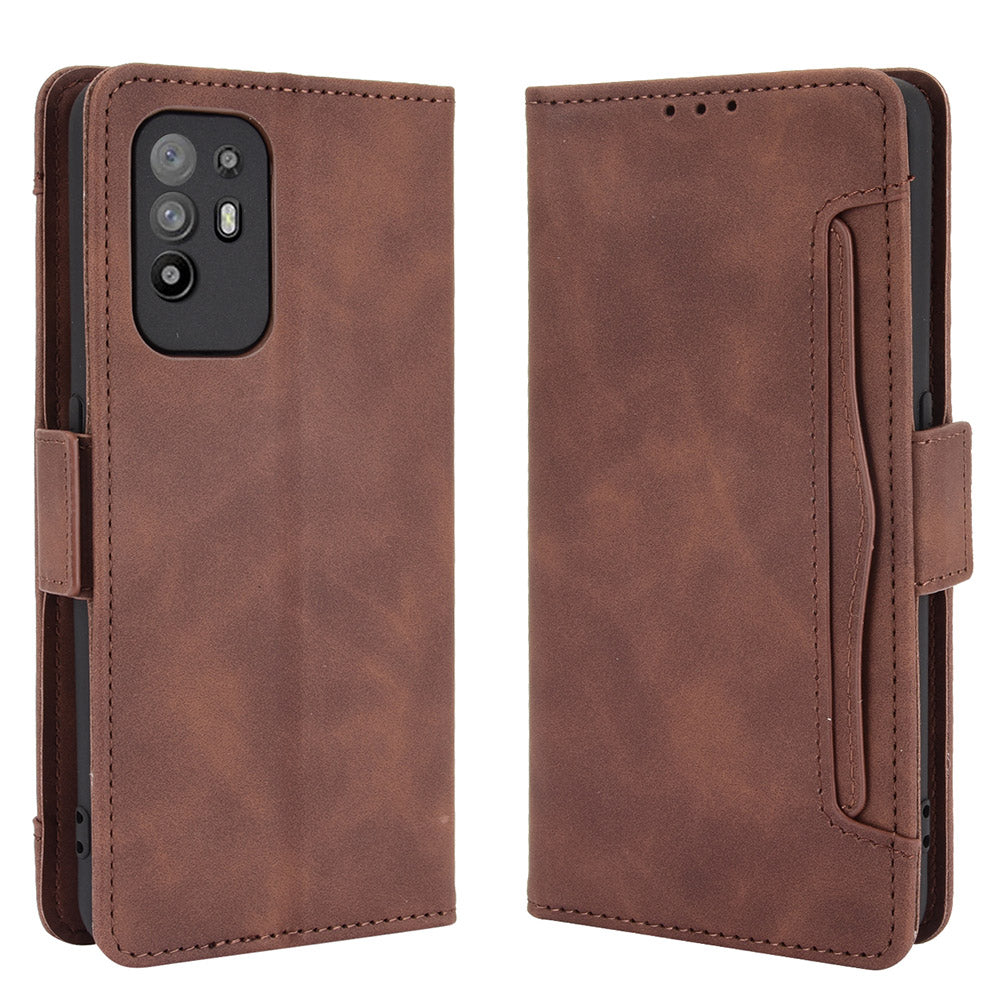 Leather Phone Wallet Design Stand Feature Protective Cover Case with Multiple Card Slots for Oppo A94 5G/Reno5 Z/F19 Pro+ 5G