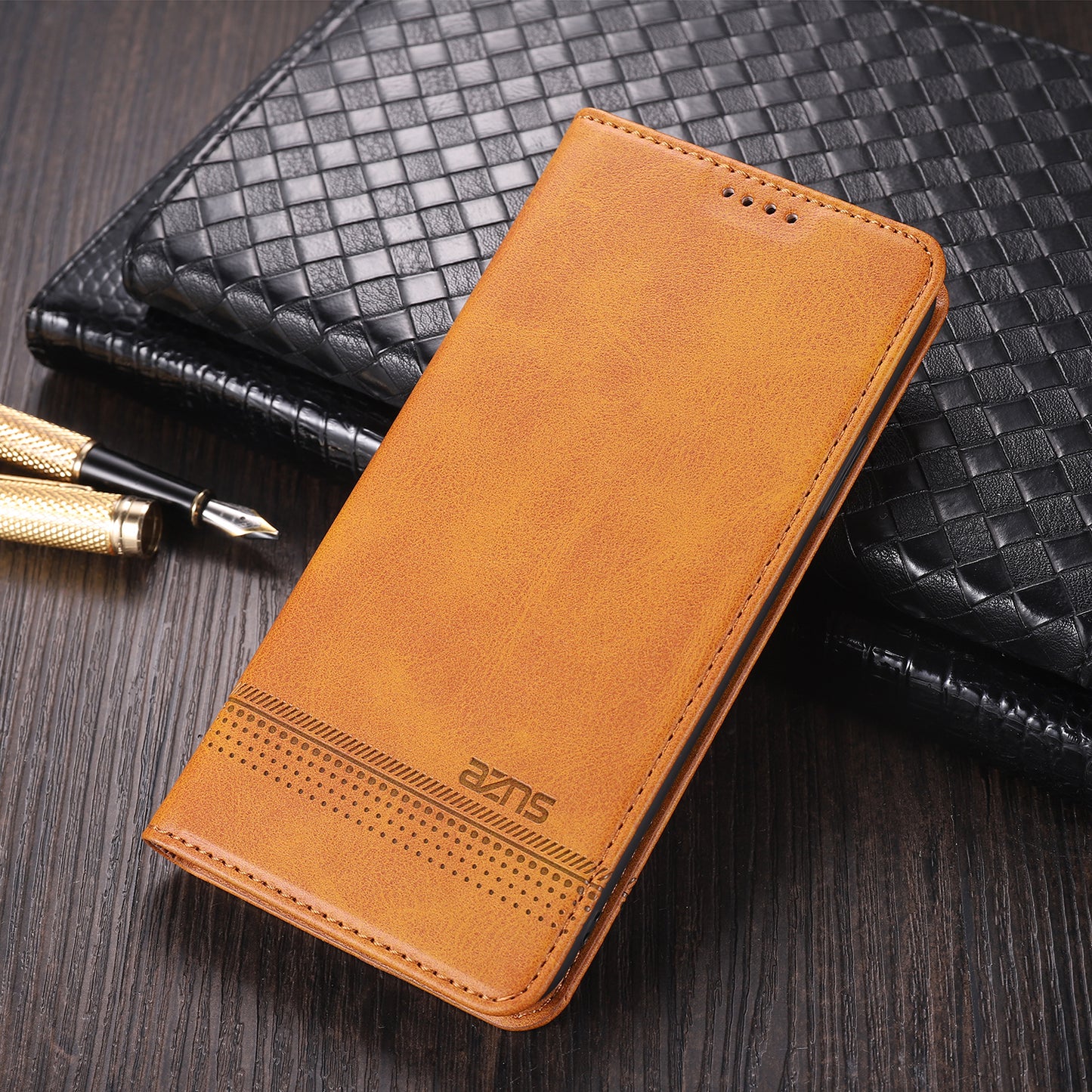 AZNS For Oppo A74 4G / Oppo F19 Phone Case Magnetic Absorption Folding Stand Flip Cover PU Leather Phone Protector with Wallet