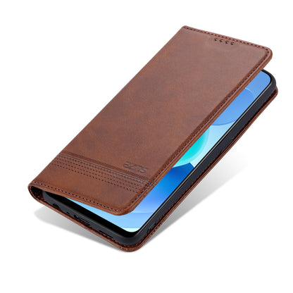 AZNS For Oppo A74 4G / Oppo F19 Phone Case Magnetic Absorption Folding Stand Flip Cover PU Leather Phone Protector with Wallet