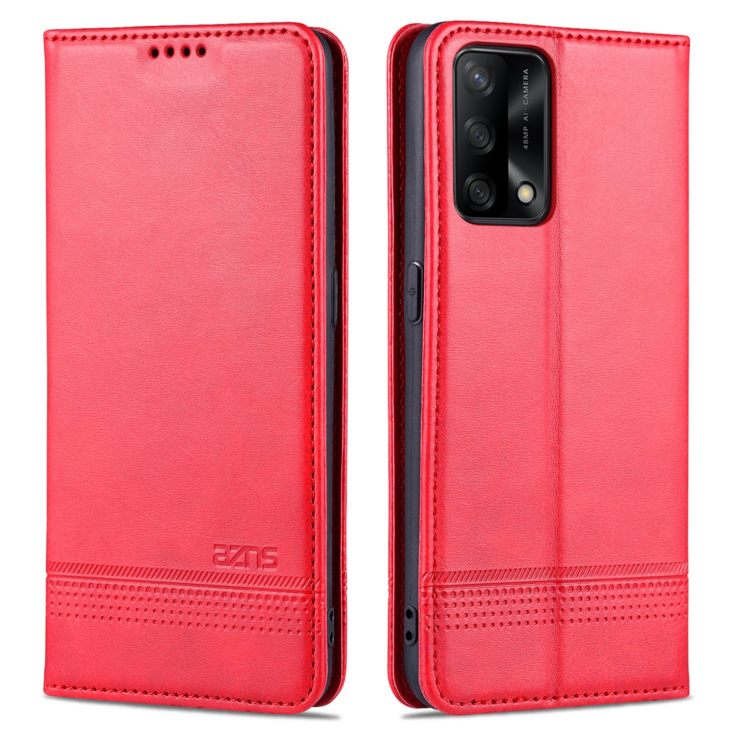 AZNS For Oppo A74 4G / Oppo F19 Phone Case Magnetic Absorption Folding Stand Flip Cover PU Leather Phone Protector with Wallet