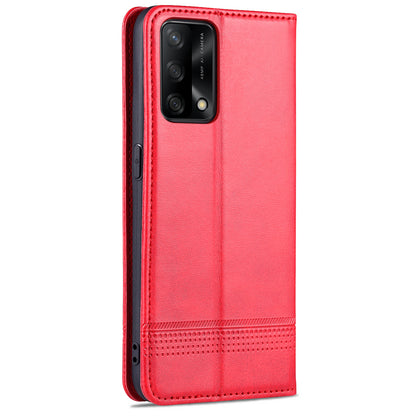 AZNS For Oppo A74 4G / Oppo F19 Phone Case Magnetic Absorption Folding Stand Flip Cover PU Leather Phone Protector with Wallet