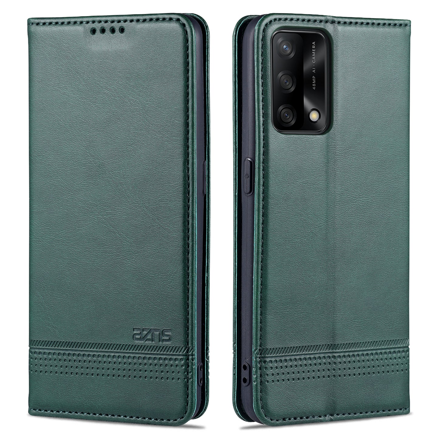 AZNS For Oppo A74 4G / Oppo F19 Phone Case Magnetic Absorption Folding Stand Flip Cover PU Leather Phone Protector with Wallet