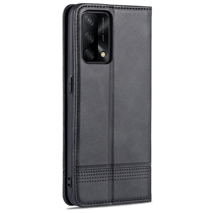 AZNS For Oppo A74 4G / Oppo F19 Phone Case Magnetic Absorption Folding Stand Flip Cover PU Leather Phone Protector with Wallet