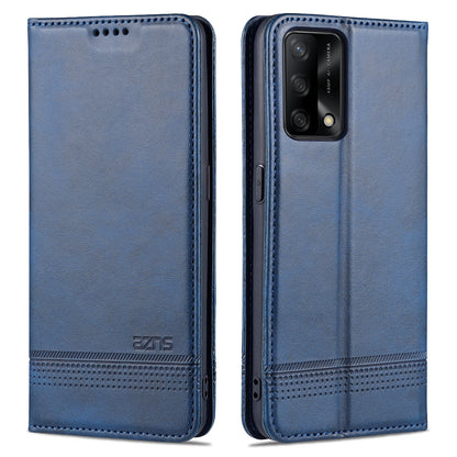 AZNS For Oppo A74 4G / Oppo F19 Phone Case Magnetic Absorption Folding Stand Flip Cover PU Leather Phone Protector with Wallet