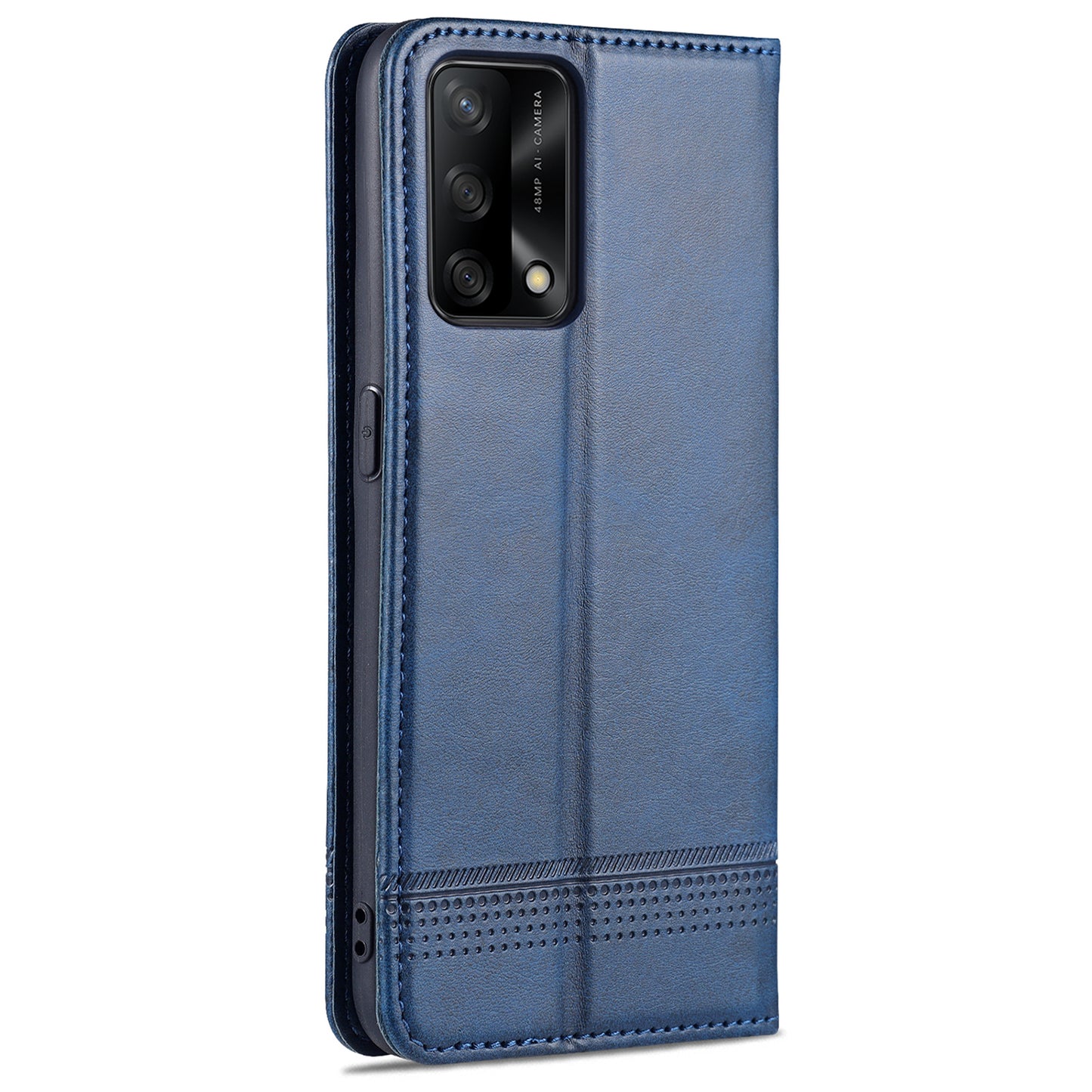 AZNS For Oppo A74 4G / Oppo F19 Phone Case Magnetic Absorption Folding Stand Flip Cover PU Leather Phone Protector with Wallet