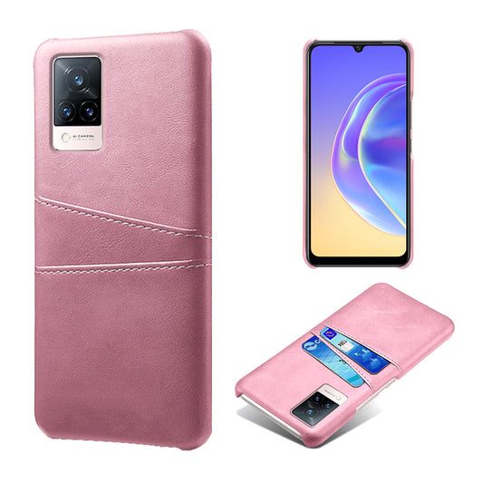 KSQ PU Leather Coated PC Phone Case with 2 Card Slots for vivo V21 5G / 4G