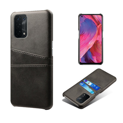 KSQ Double Card Slots PU Leather Coated PC Shell Cover Case for Oppo A74 5G / A54 5G / A93 5G