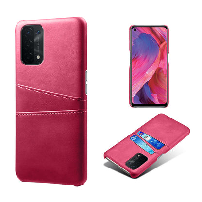 KSQ Double Card Slots PU Leather Coated PC Shell Cover Case for Oppo A74 5G / A54 5G / A93 5G